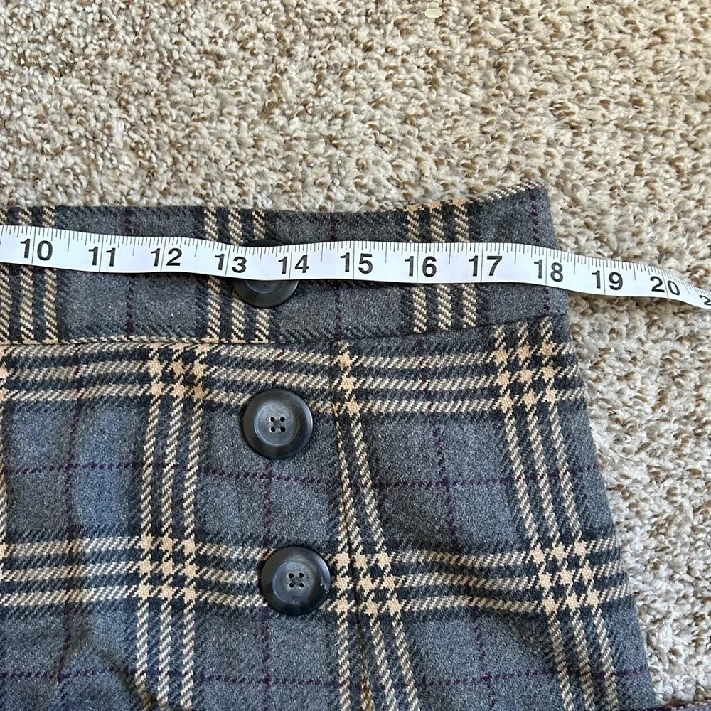 🦋 GAP Factory Grey Plaid Mini Skirt Preppy Office Formal School Girl Size 12